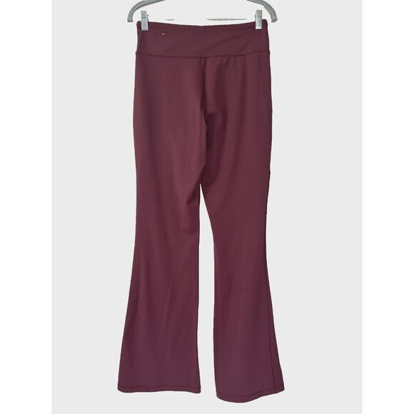 Aeropostale Womens Large Burgundy Air Soft High‑Rise Cinch Flare Leggings Street - Picture 2 of 11